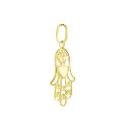 Pendentif Fatima Or Jaune Oxyde De Zirconium