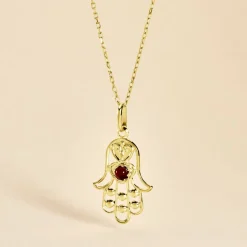 Pendentif Fatima Or Jaune Oxyde De Zirconium
