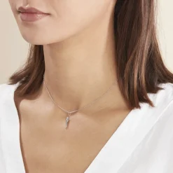 Pendentif Felicette Corne Abondance Or Blanc