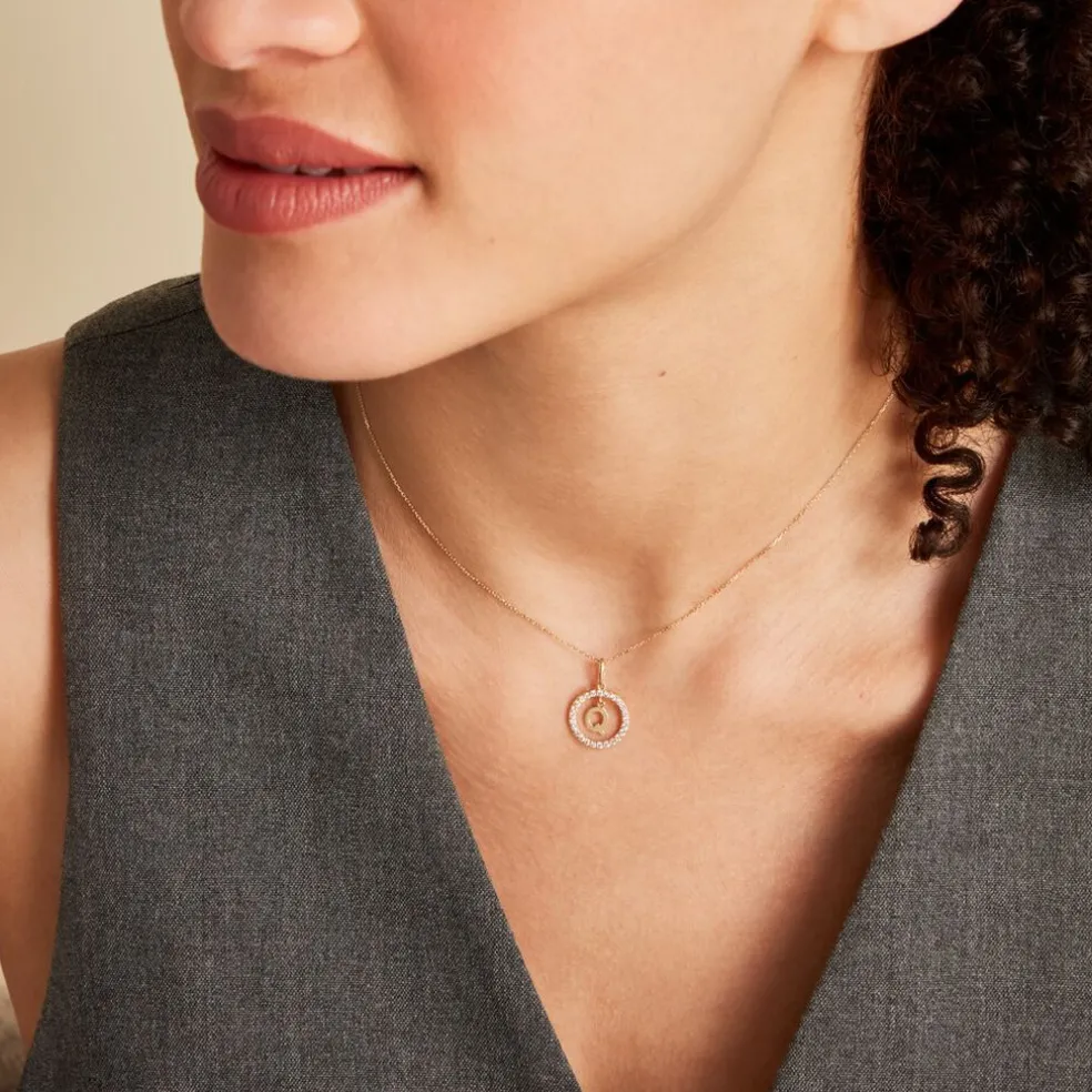 Pendentif Gabe Or Jaune Oxyde De Zirconium