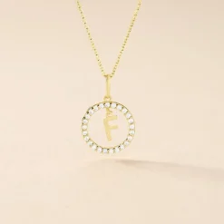 Pendentif Gabe Or Jaune Oxyde De Zirconium