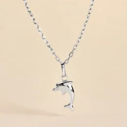 Pendentif Haizia Dauphin Or Blanc