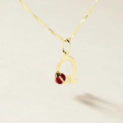 Pendentif Helidie Coccinelle Lettre Or Jaune
