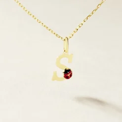 Pendentif Helidie Coccinelle Lettre Or Jaune