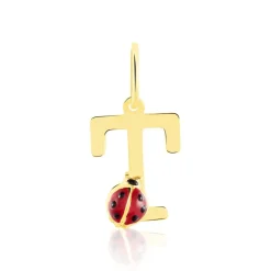 Pendentif Helidie Coccinelle Lettre Or Jaune