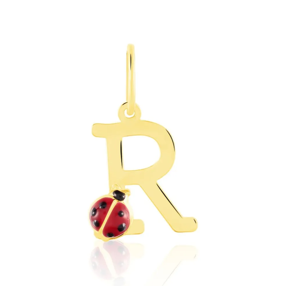 Pendentif Helidie Coccinelle Lettre Or Jaune