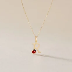 Pendentif Helidie Coccinelle Lettre Or Jaune