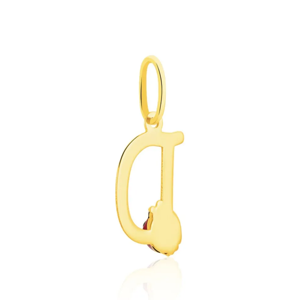 Pendentif Helidie Coccinelle Lettre Or Jaune