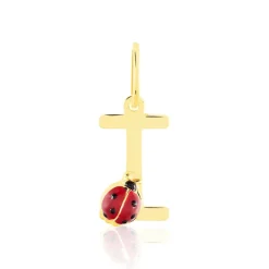 Pendentif Helidie Coccinelle Lettre Or Jaune
