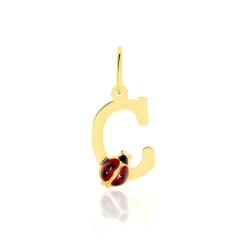Pendentif Helidie Coccinelle Lettre Or Jaune