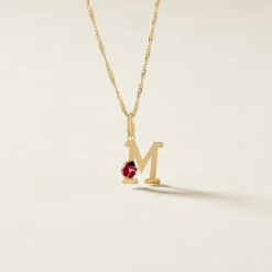 Pendentif Helidie Coccinelle Lettre Or Jaune