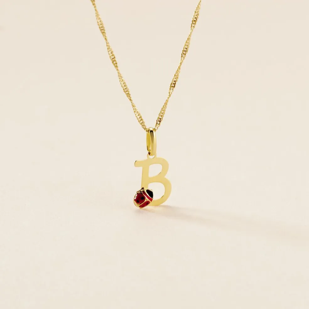 Pendentif Helidie Coccinelle Lettre Or Jaune