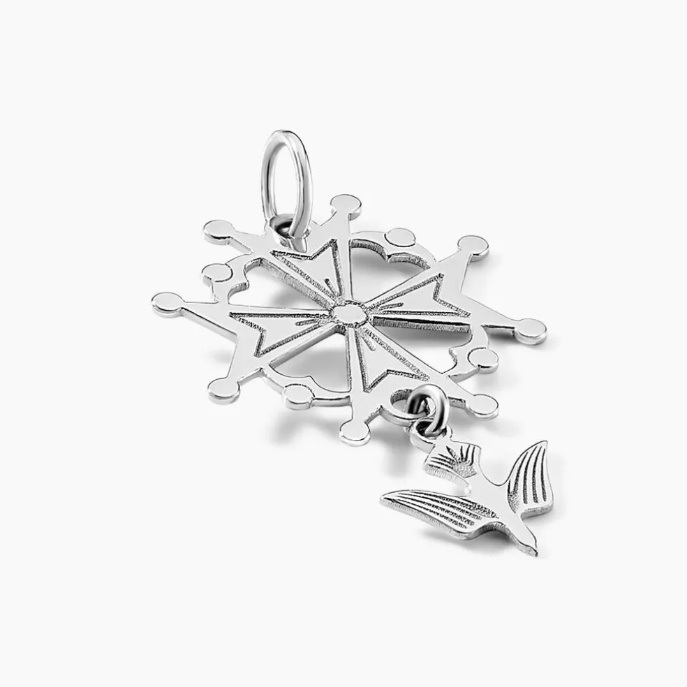 Pendentif Huguenote Argent Blanc