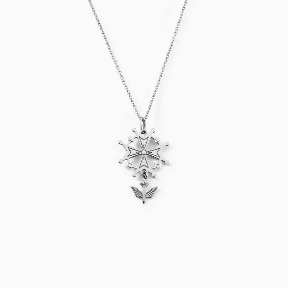 Pendentif Huguenote Argent Blanc