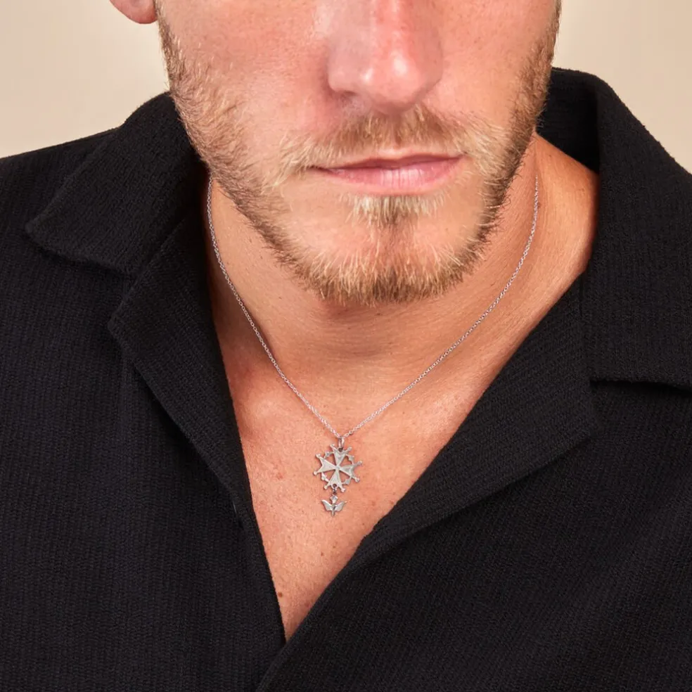 Pendentif Huguenote Argent Blanc