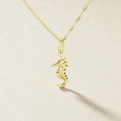 Pendentif Illide Hippocampe Or Jaune