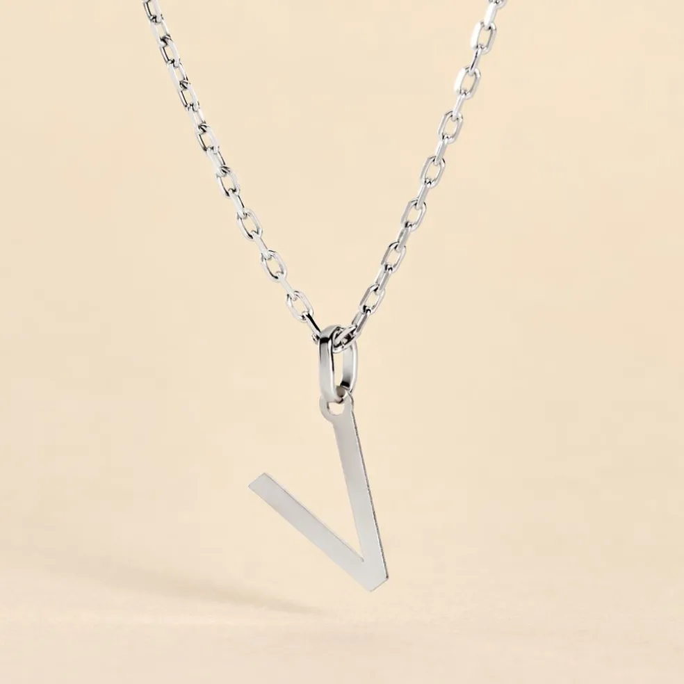 Pendentif Ionia Lettre Or Blanc