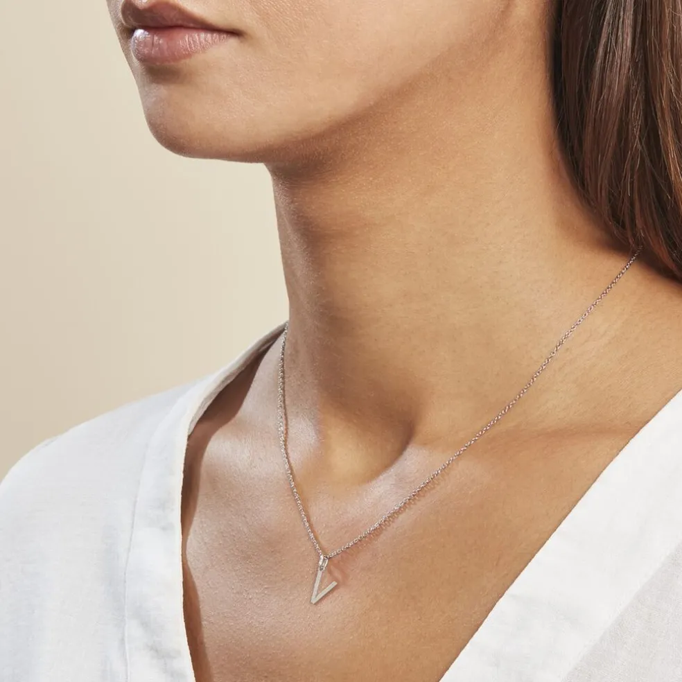 Pendentif Ionia Lettre Or Blanc