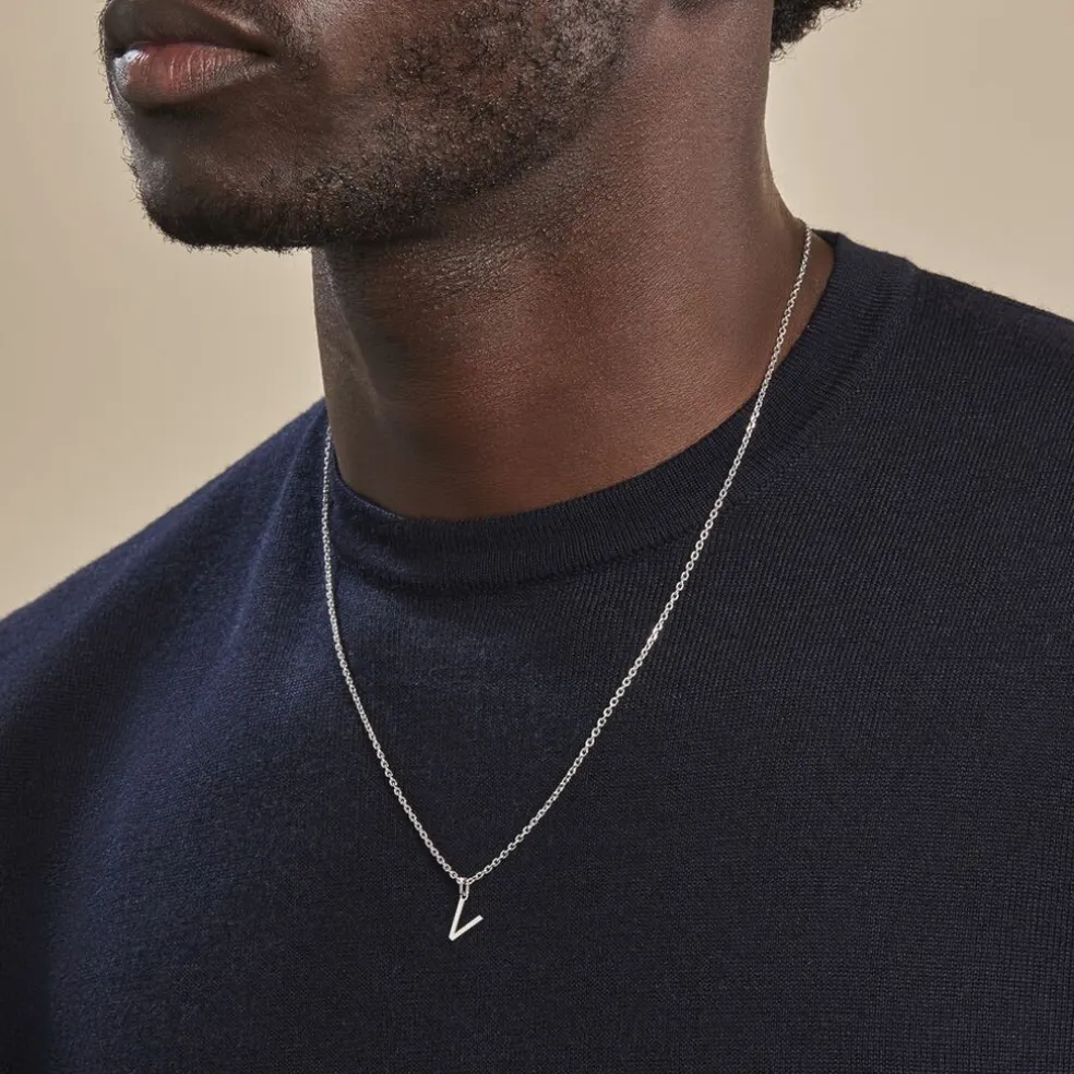 Pendentif Ionia Lettre Or Blanc