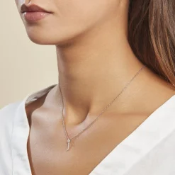 Pendentif Ionia Lettre Or Blanc