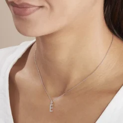 Pendentif Ionia Lettre Or Blanc