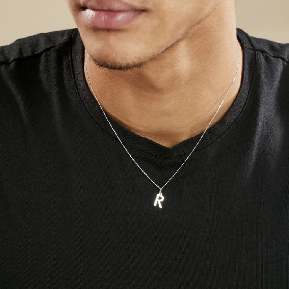 Pendentif Ionia Lettre Or Blanc