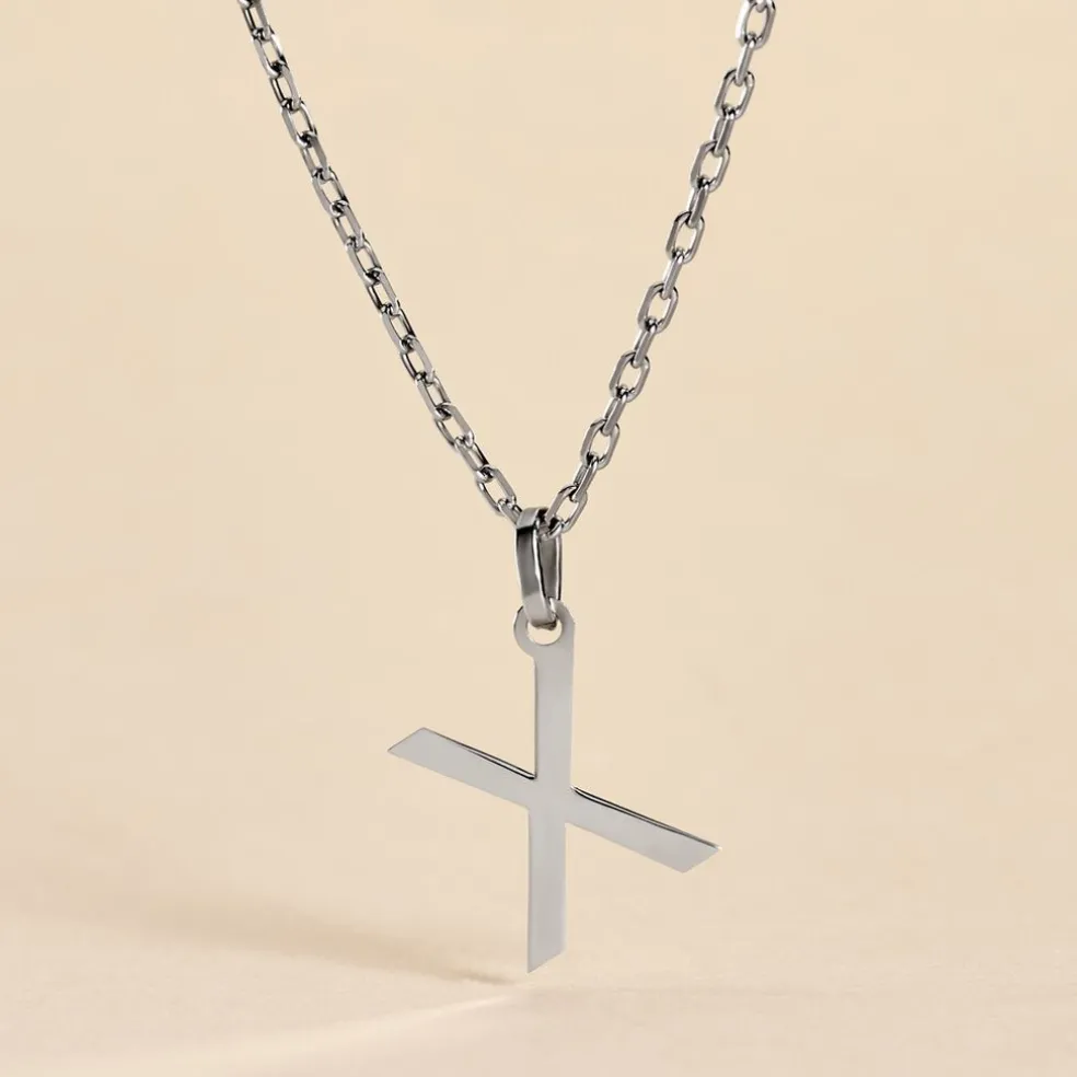 Pendentif Ionia Lettre Or Blanc