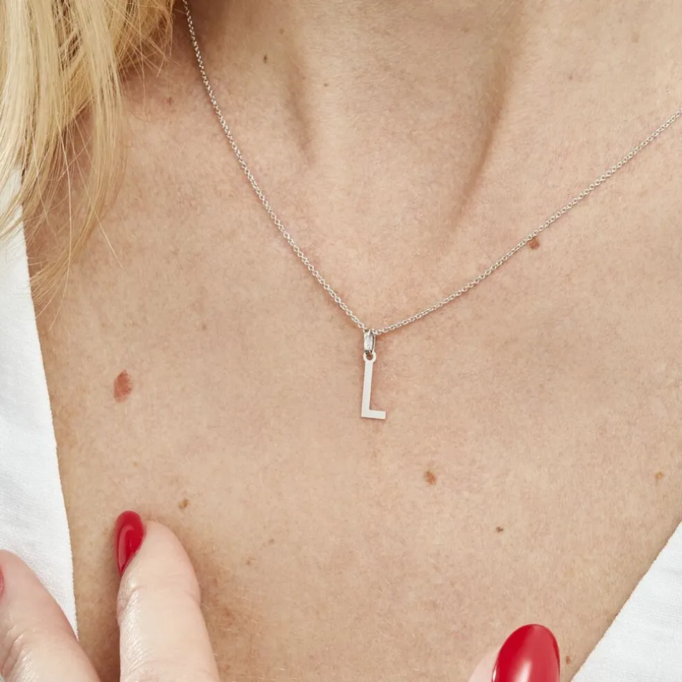 Pendentif Ionia Lettre Or Blanc