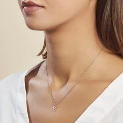 Pendentif Ionia Lettre Or Blanc