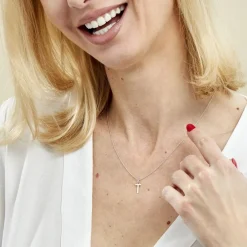 Pendentif Ionia Lettre Or Blanc