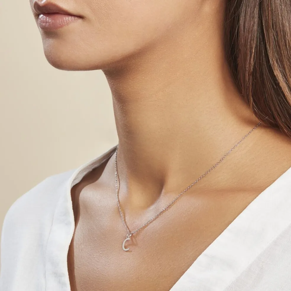 Pendentif Ionia Lettre Or Blanc