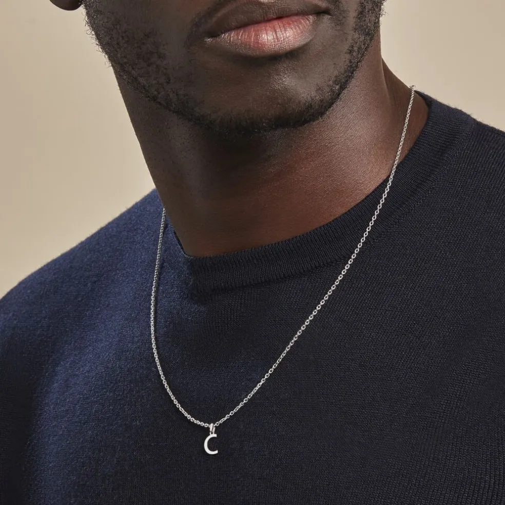 Pendentif Ionia Lettre Or Blanc