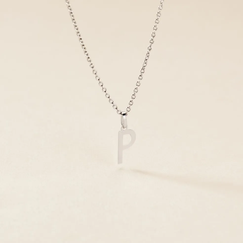 Pendentif Ionia Lettre Or Blanc