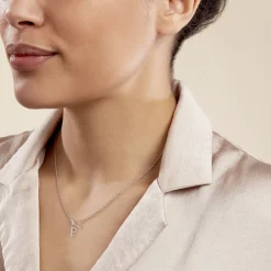 Pendentif Ionia Lettre Or Blanc