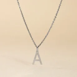 Pendentif Ionia Lettre Or Blanc