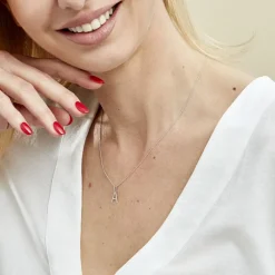 Pendentif Ionia Lettre Or Blanc