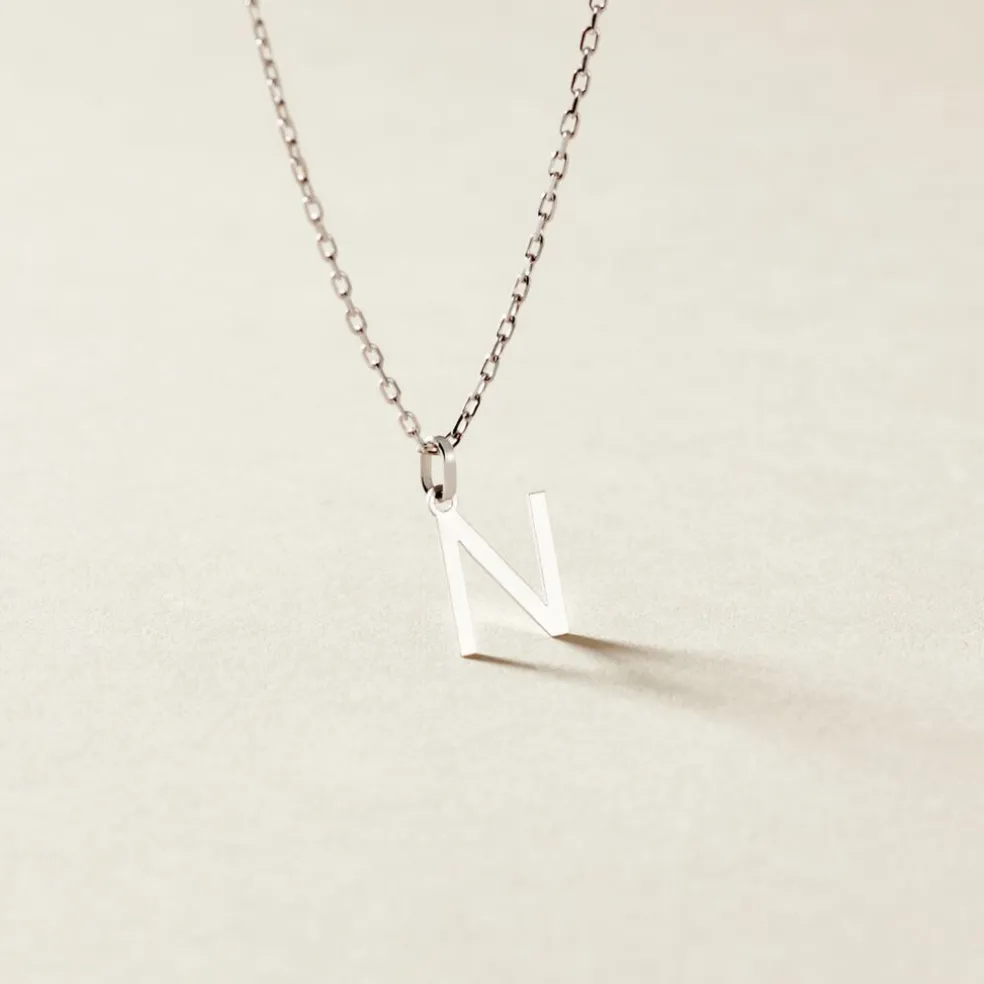 Pendentif Ionia Lettre Or Blanc