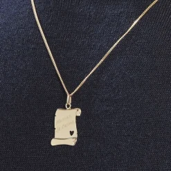 Pendentif Irenca Message Parchemin Or Jaune