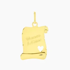 Pendentif Irenca Message Parchemin Or Jaune
