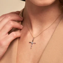 Pendentif Iris Or Jaune Topaze Améthyste