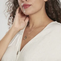 Pendentif Kauai Plaqué Or Jaune Pierre De Synthese