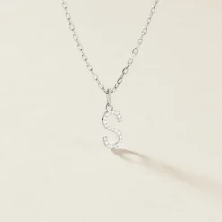 Pendentif Klementine Or Blanc Oxyde De Zirconium