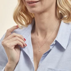 Pendentif Klementine Or Blanc Oxyde De Zirconium