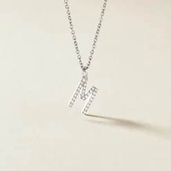 Pendentif Klementine Or Blanc Oxyde De Zirconium