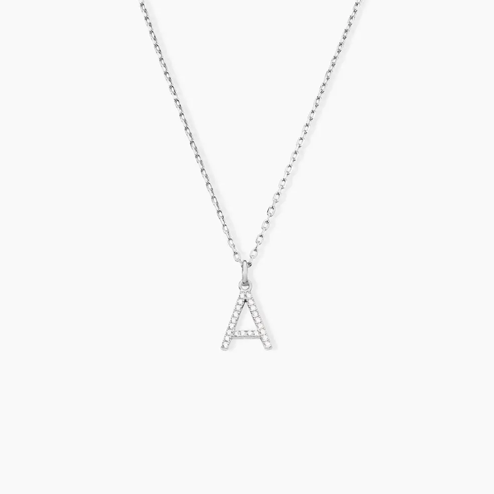 Pendentif Klementine Or Blanc Oxyde De Zirconium