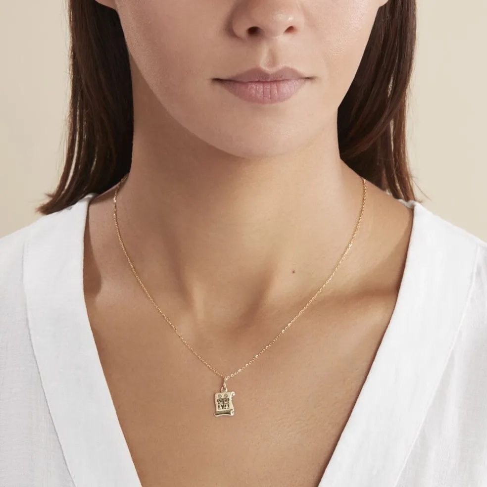 Pendentif Lamie Zodiaque Parchemin Or Jaune
