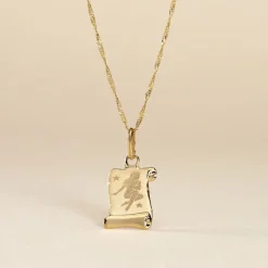 Pendentif Lamie Zodiaque Parchemin Or Jaune