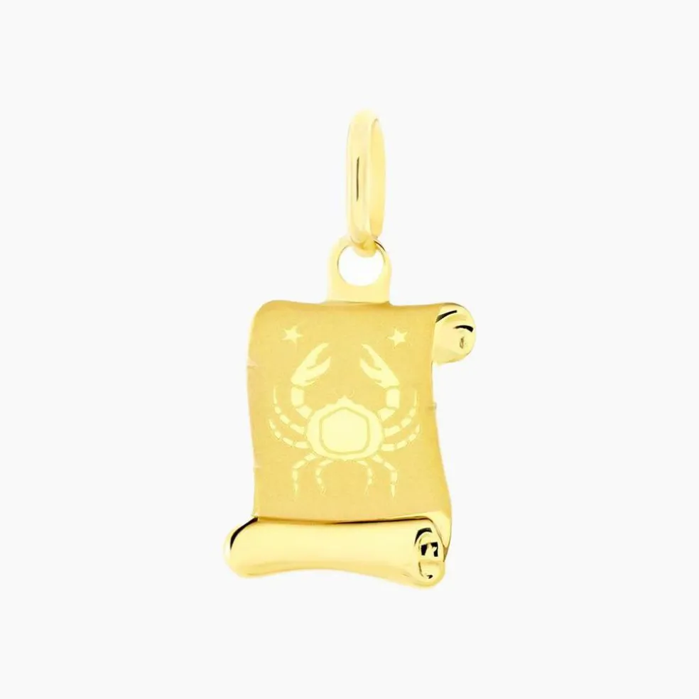 Pendentif Lamie Zodiaque Parchemin Or Jaune