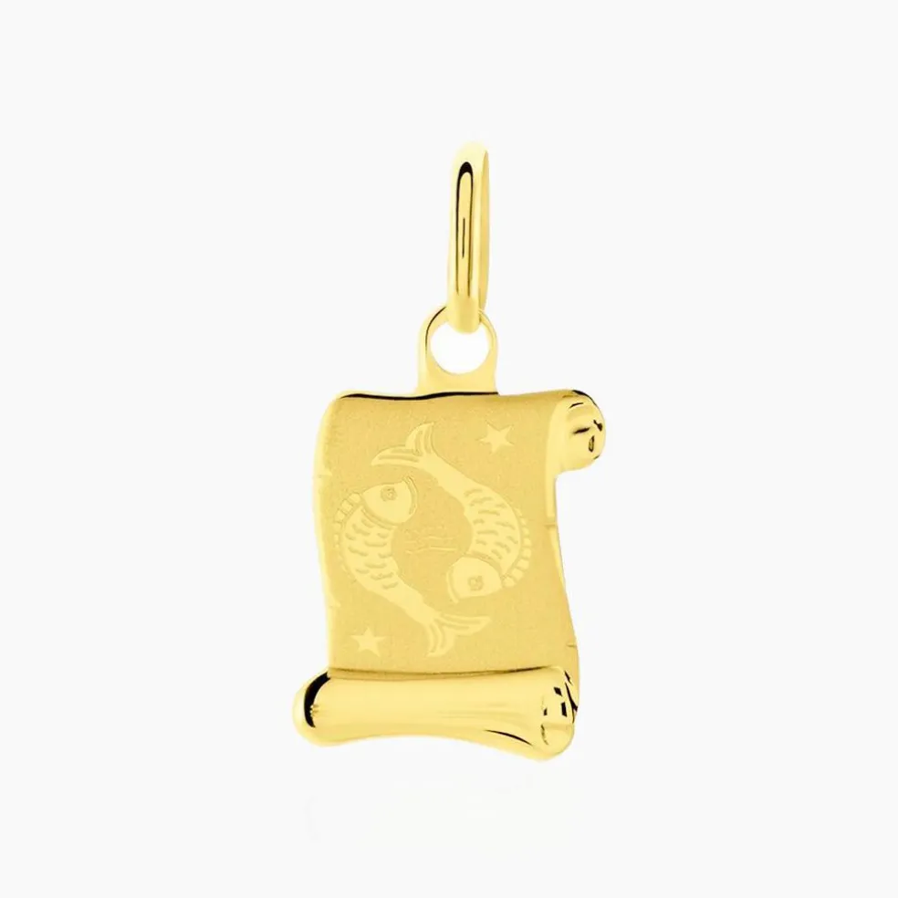 Pendentif Lamie Zodiaque Parchemin Or Jaune