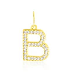 Pendentif Lettre B Or Jaune Oxyde